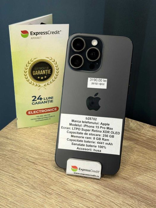 (AG51) Apple iPhone  15 Pro Max b28702 - Garantie 2 ani!