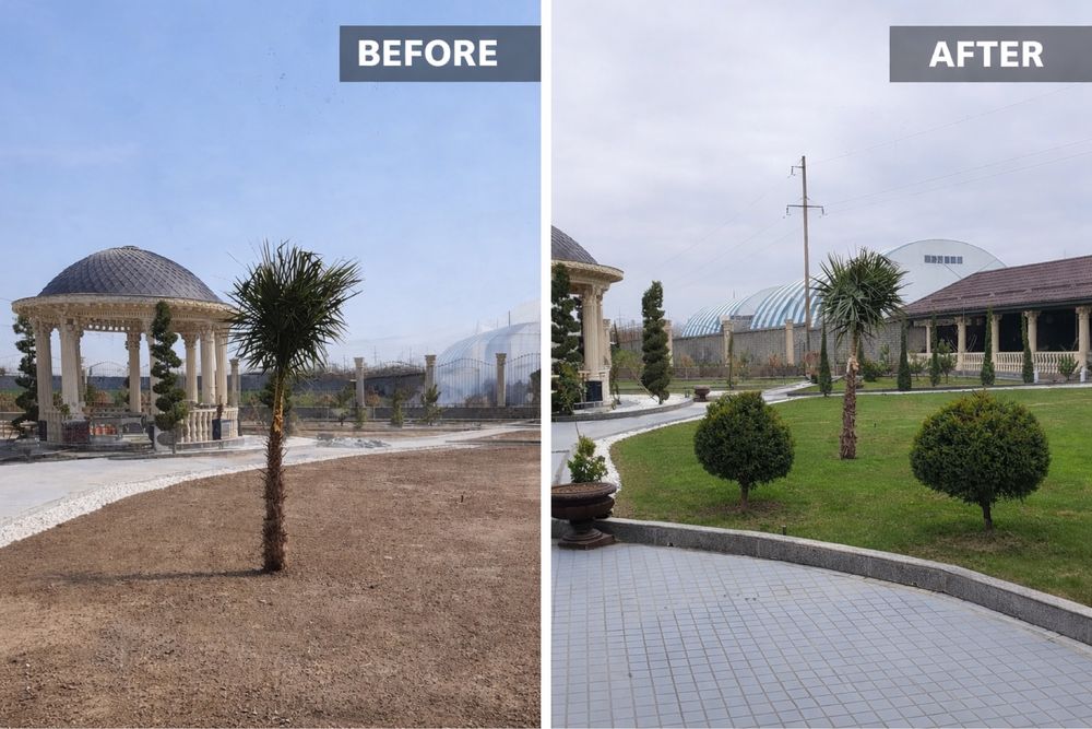 Рулонный газон, автополив,