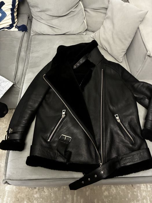 Срочно Дубленка натуралка авиатор оверсайз