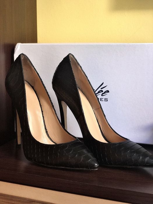 Елегантни обувки на ток - естествена кожа