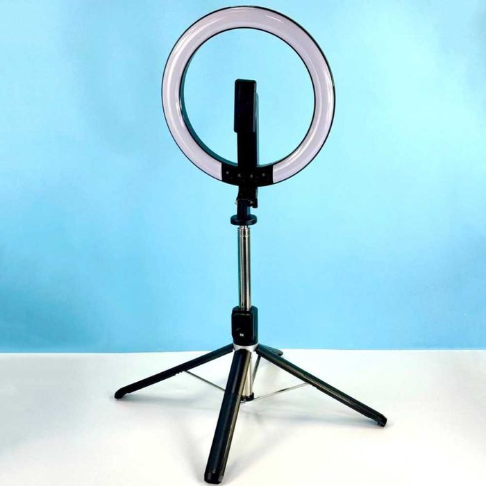 LED ринг лампа, статив, селфи стик,  монопод, 10", Bluetooth shutter