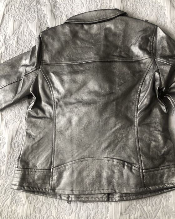 Lee Cooper - Дамско Яке кожено сребристо