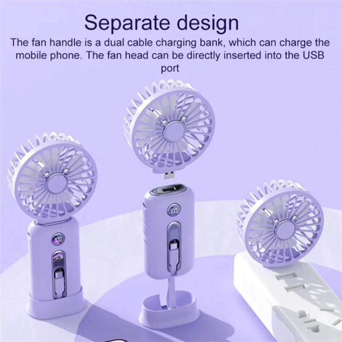 Mini ventilyator 2in1 powerbank