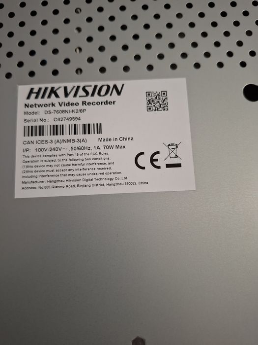 NVR Hikvision DS-7608NI-K2/8P – 8 canale IP, 8 porturi PoE