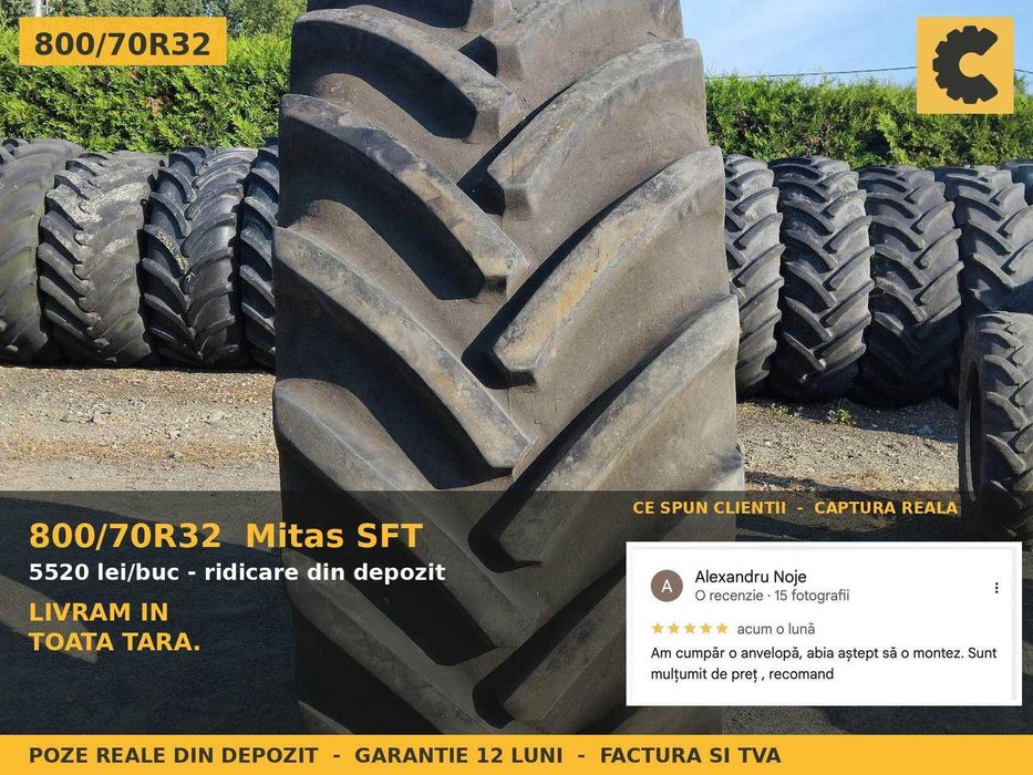 ANVELOPE 800/70R32 Mitas SFT Cauciucuri Combina Mare Claas Lexion John Deere New Holland CR SH GARANTIE Factura TVA