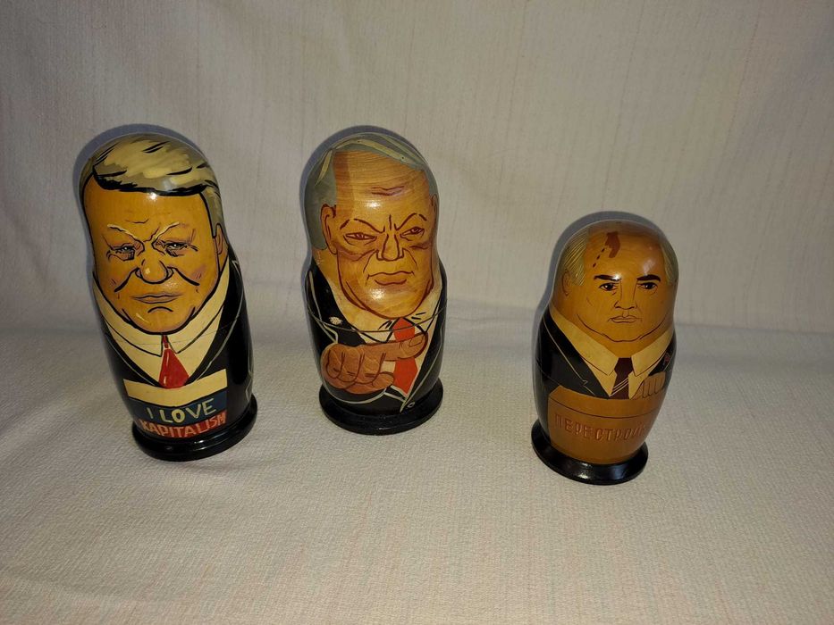 matrioska veche lemn presedinti urss 14,5 - 18,5 cm