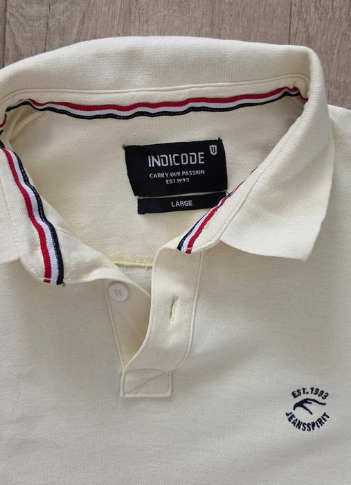 Tricou polo bărbați Indicode, mărimea L, galben pal / crem