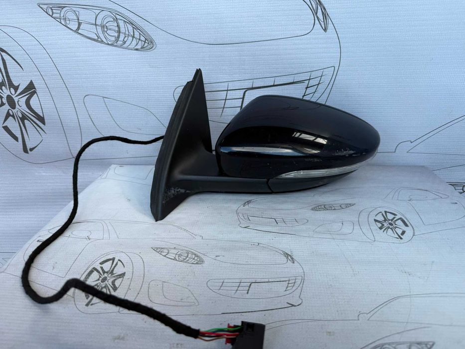 Oglindă Retrovizoare Stânga Electrică cu Rabatare și Semnalizare 7 Pini Volkswagen Passat B7 3AB857507F / 857507F 2014 / [2011-2014] / (5A3)