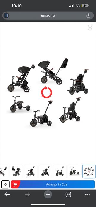 Tricicleta QPlay Nova ultra-pliabila