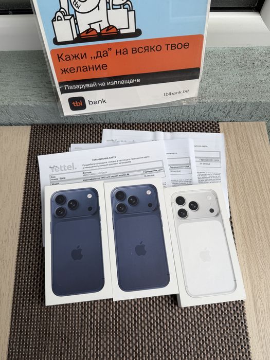 НОВ! *ЛИЗИНГ* iPhone 17 Pro 256Gb Silver / Deep Blue 36М ГАРАНЦИЯ