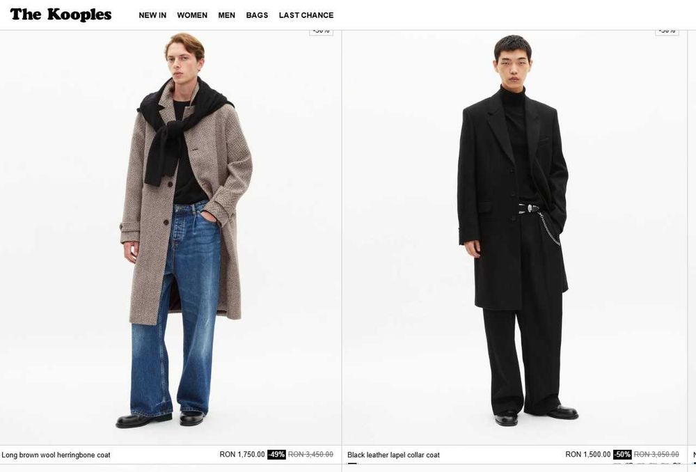 Palton slim 46 S de lux The Kooples lana moale guler rever iepure navy