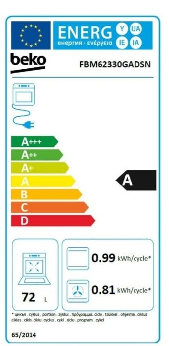 Aragaz nou mixt Beko FBM62330GADSN, Gaz, 4 arzatoare, Aprindere integr