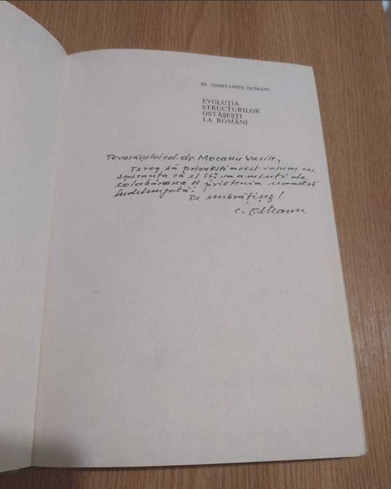 Evoluția structurilor ostășești la români -C. Olteanu (autograf autor)