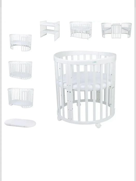 Овална Кошара за бебе, детско легло 7в1