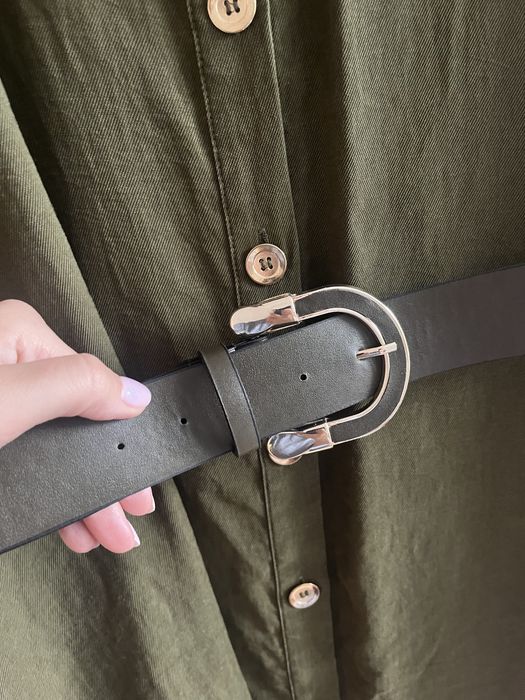 Ежедневна зелена рокля ZARA с колан
