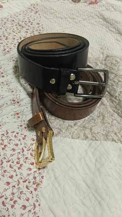 Кожаный ремень ручная работа мастера