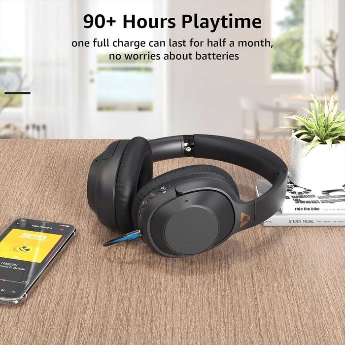 Casti audio hibride Ankbit E500Pro anulare zgomot,Bluetooth Hi-Fi Wireless anulare activa a zgomotului fără fir cu microfon,tim redare 90 ore spuma