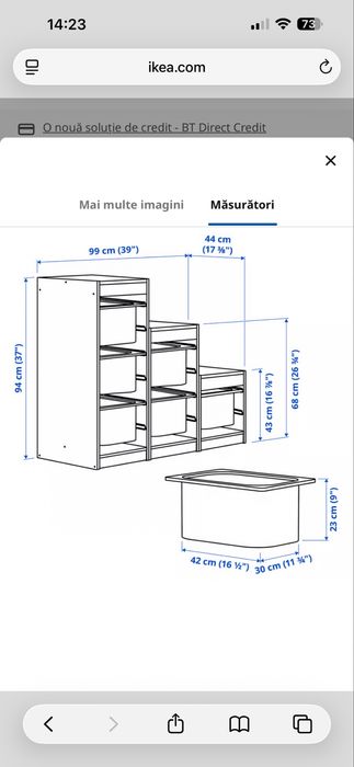 Ansamblu/dulap de depozitare cu cutii IKEA