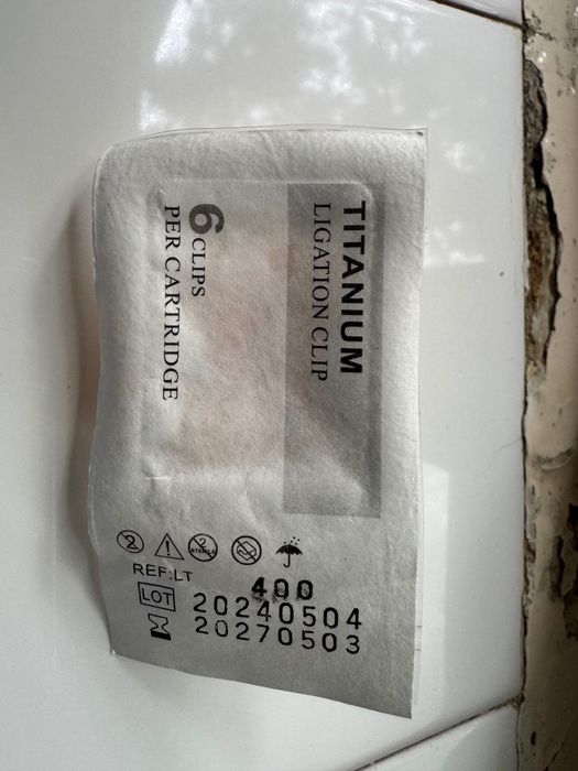 Клипса .  Титановые клипсы. Лапароскопия