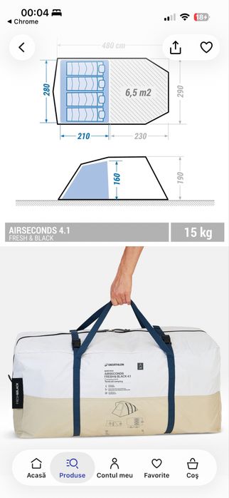 Cort gonflabil 4 persoane Decathlon