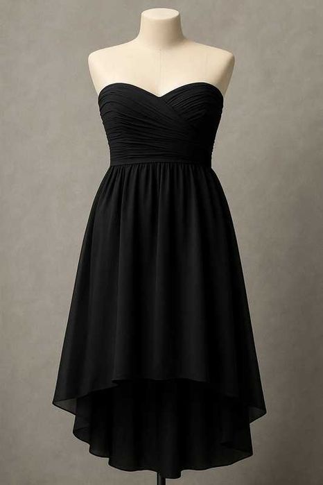 Rochie maxi Vero Moda, neagră, asimetrică, mărime M (38-40)