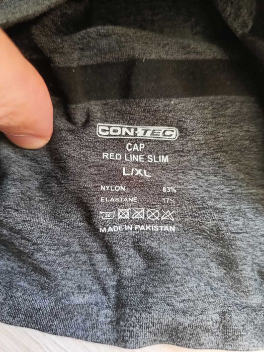 Fes CONTEC Under Helmet Cap Red Line Slim Cap pt biciclisti, moto, etc