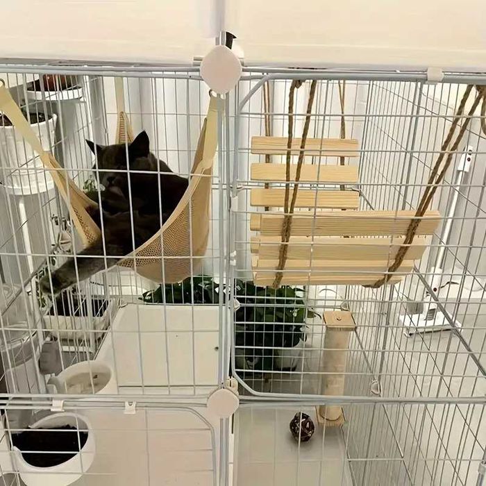 Pod suspendat din lemn pentru pisici – 200 cm – NOU