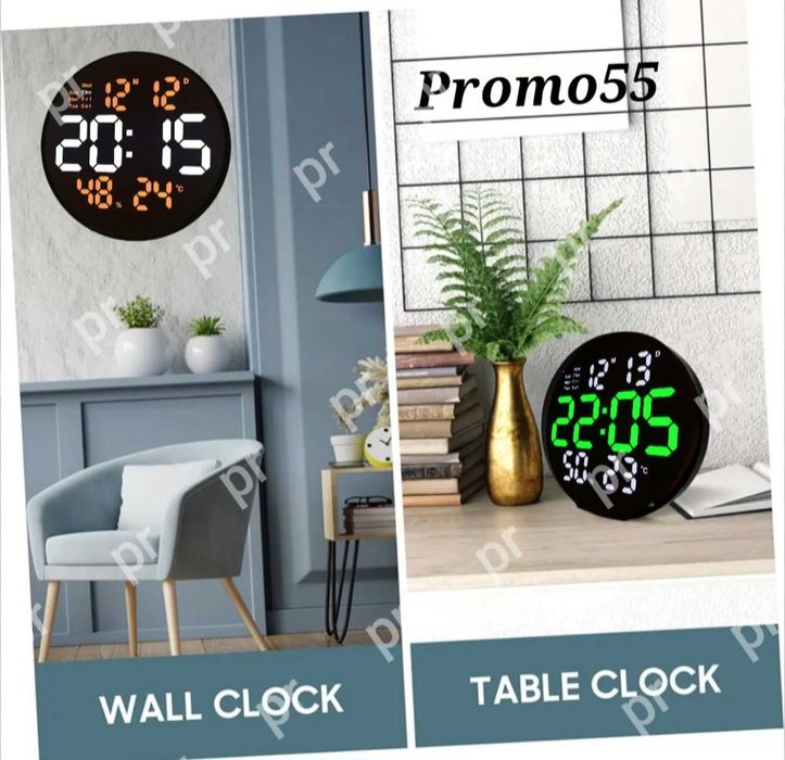Електронен Часовник Настолен  Стенен с Дистанционно и Мемория