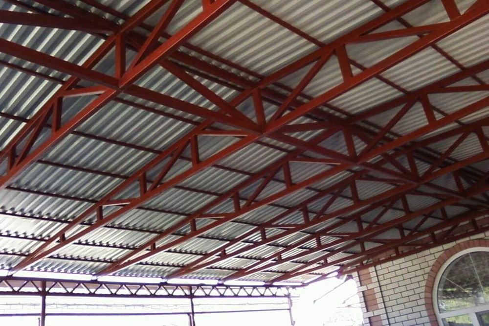 Металлоконструкции ангары фермы КМД МАФ сэндвич панель