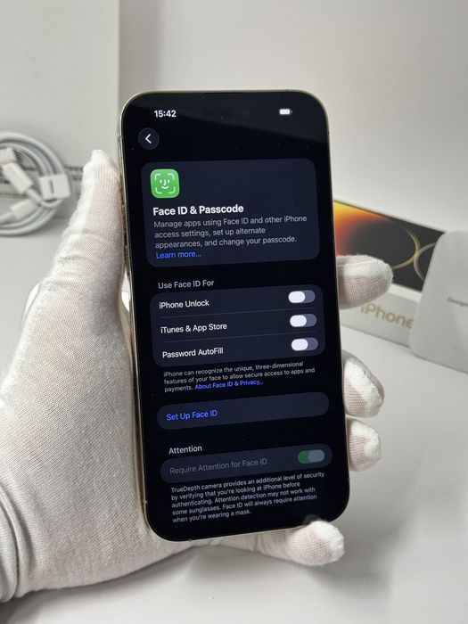 iPhone 14 Pro Max, 128GB, Gold, 100% батерия, ОТЛИЧЕН, 1г. ГАРАНЦИЯ!