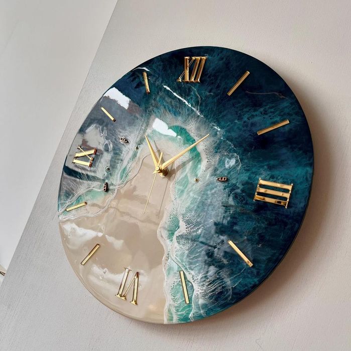 Часы море настенные из смолы
