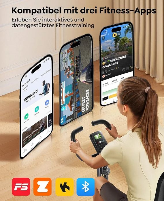 Сгъваем велоергометър Toputure 5-в-1, Bluetooth, до 140 кг