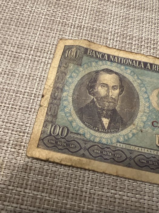 Bancnota Una Suta Lei 1966 Niclae Balcescu RSR