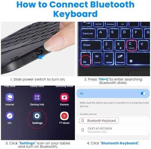 Нов Samsung Galaxy Tab A11 Plus A9 Plus калъф кейс с клавиатура тъчпад подсветка таблет Самсунг