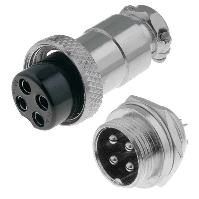 Mufa microfon XLR, 4 pini, pereche (mama si tata)