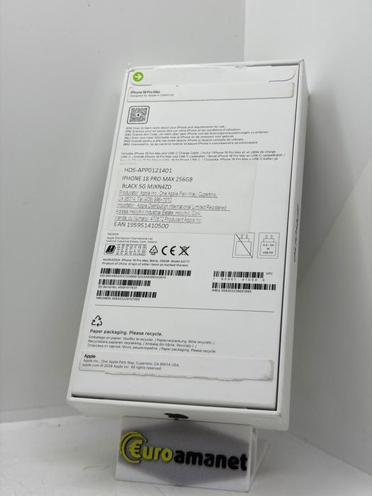 Telefon mobil Apple iPhone 18 Pro Max, 256GB, 5G, Black -A-