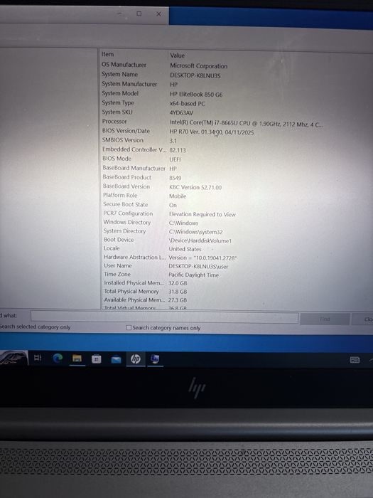 HP EliteBook 850 G6 256gb 16 gb cu tachscreen