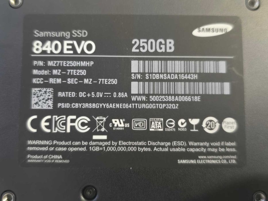 Solid State Drive (SSD) Samsung 840 EVO 250GB, SATA III, 2.5"
