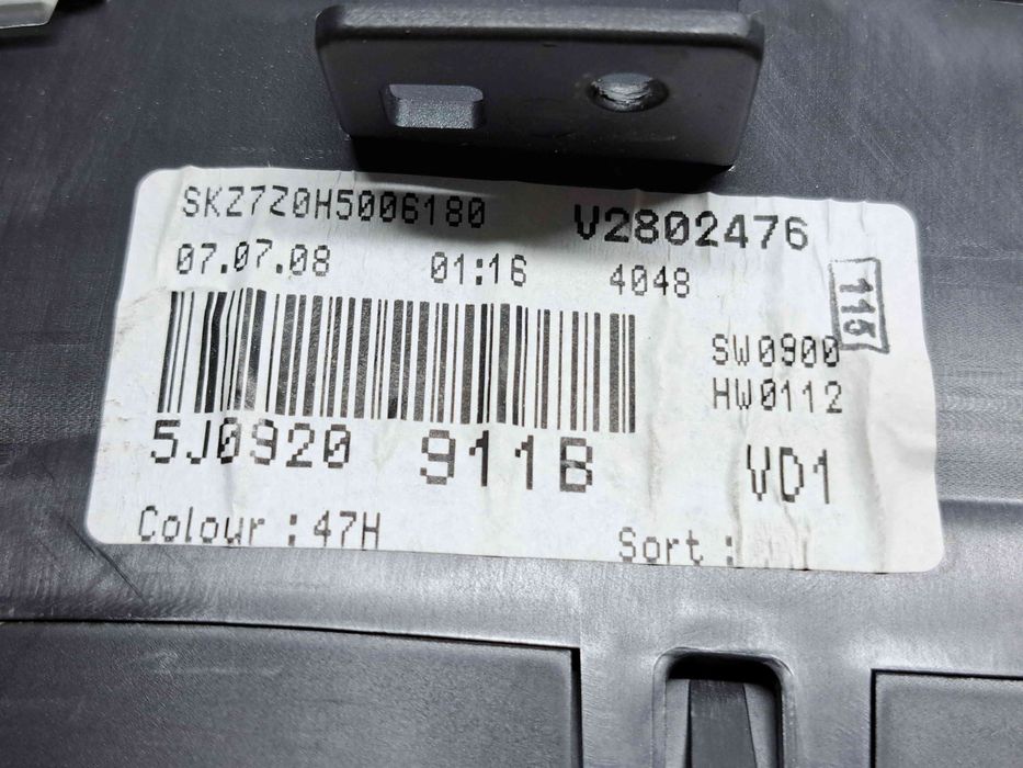 Ceas bord Skoda Fabia 2 (5J, 542) [Fabr 2007-2014] 5J0920911B