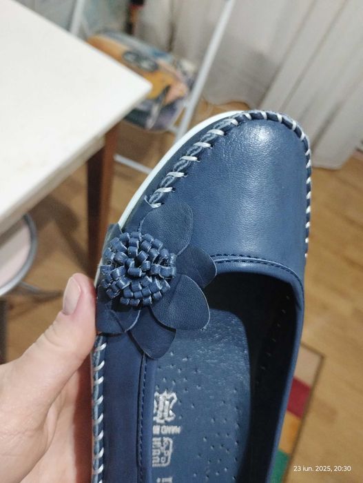 Balerini bleumarin , noi ,din piele naturală