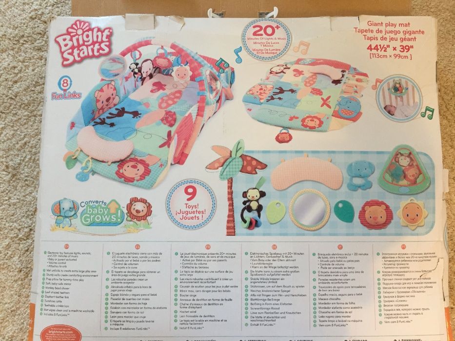 Музикална интерактивна гимнастика килимче за бебе Bright Starts