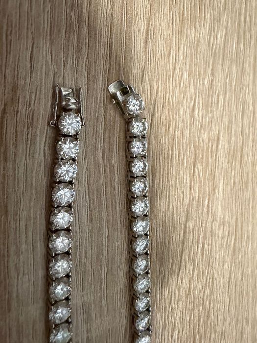Moissanite Lant Argint 6mm 18inch