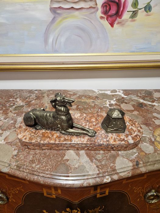 Страхотна антикварна френска фигурална мастилница