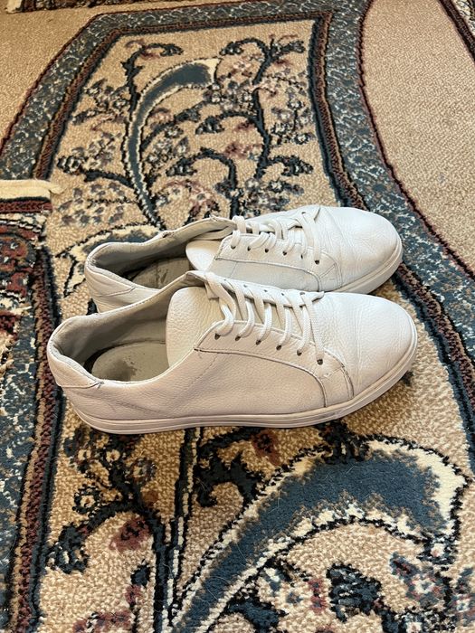 Adidasi piele naturala albi extra light ușori casual