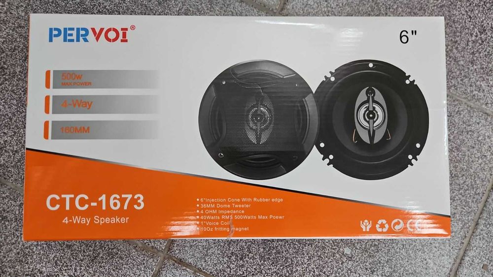 4-лентови говорители Pervoi CTC-1673 – 6", 500W, с решетки и кабели