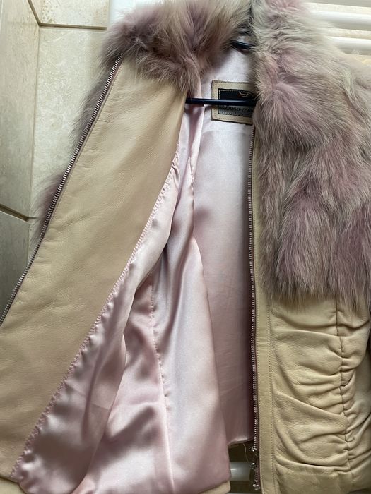 Geaca de piele naturala cu blana naturala