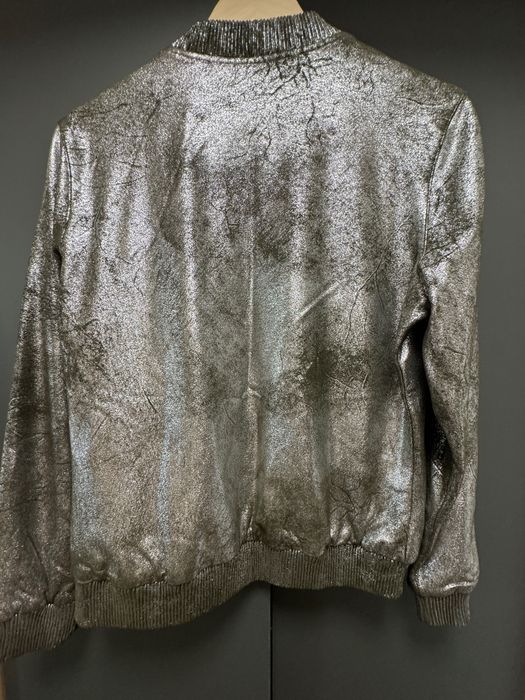 Geacă metalizată Zara Woman, culoare argintiu, mărimea S