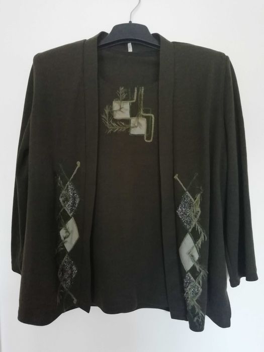 Дамски комплект маслиненозелен от три части XL