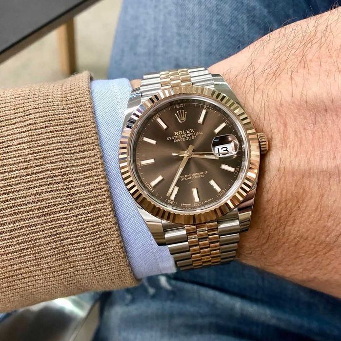 rolex datejust 41mm двуцветен шоколад