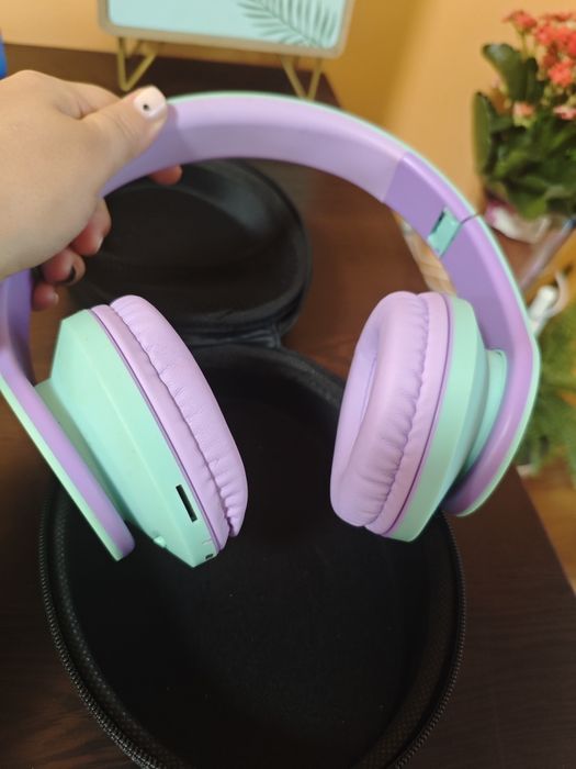 Слушалки PowerLocus P2 (детски, безжични, синьо-лилави)